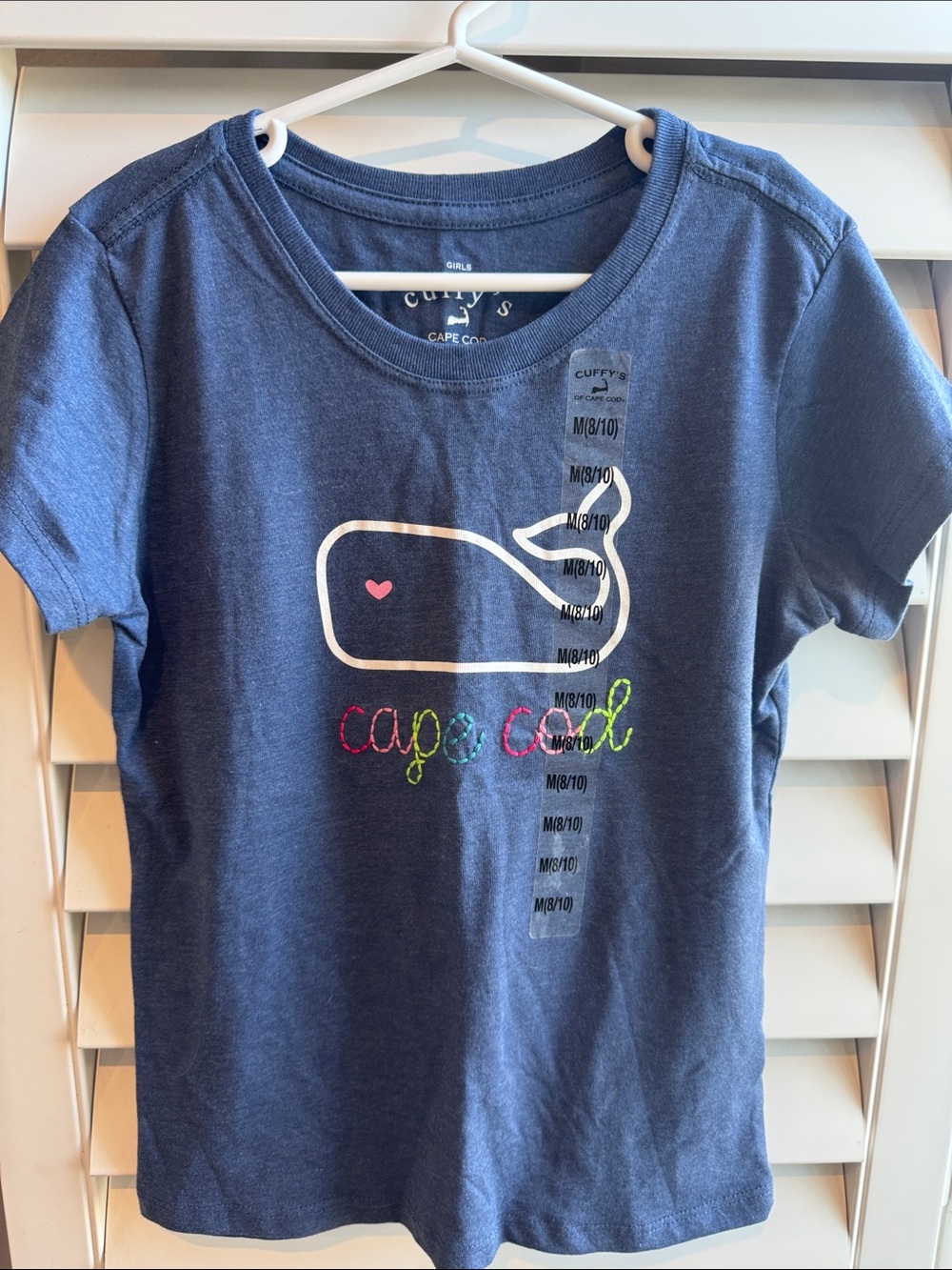 Cuffy's Cape Cod Girls' Navy Whale Graphic Tee
